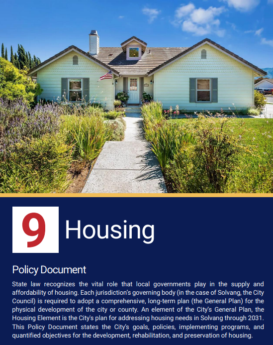 Cover page of the Housing Element
